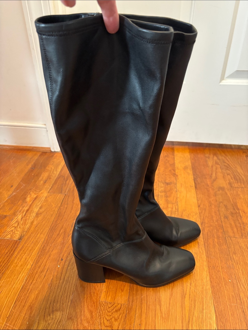 Franco Sarto Black Knee-High Block Heel Boots